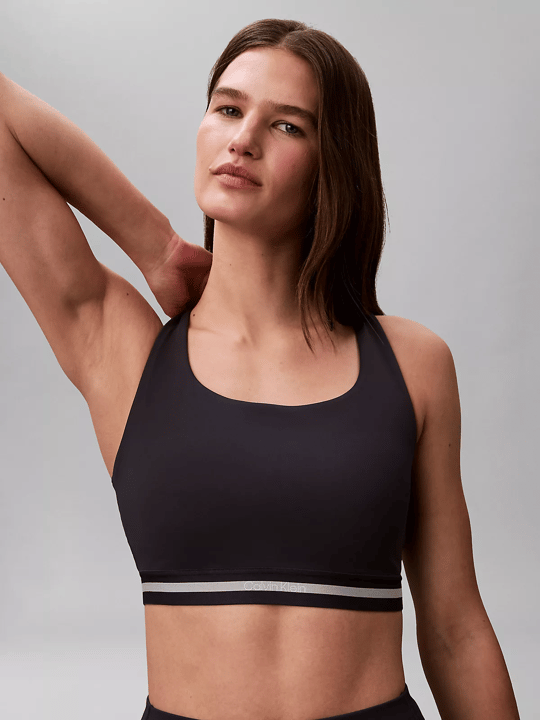 Calvin Klein Calvin Klein Kadın Dar Kalıp Logo Detaylı Elastik Bel Bantlı Crop Lacivert Sporcu Sütyeni LVGWS6K346-CCI