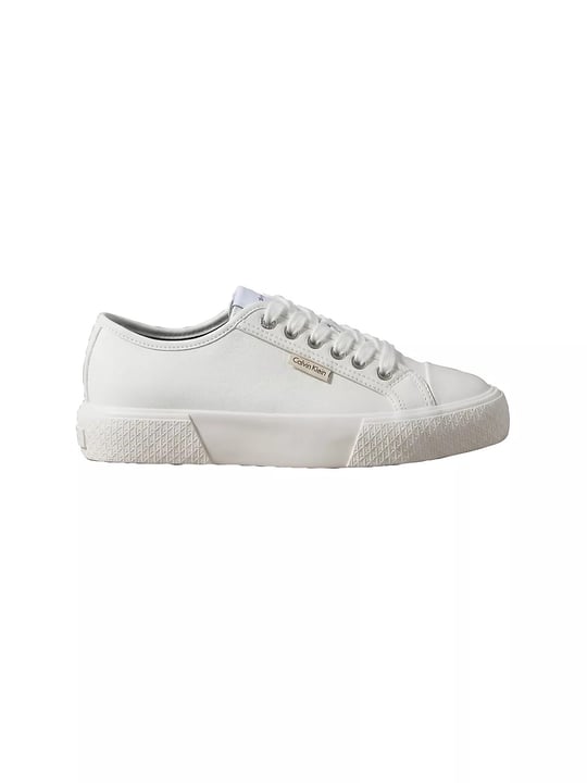 Calvin Klein Calvin Klein Kadın Düşük Bilekli CK Logo Detaylı Hakiki Deri Beyaz Sneaker HW0HW03077-0K4