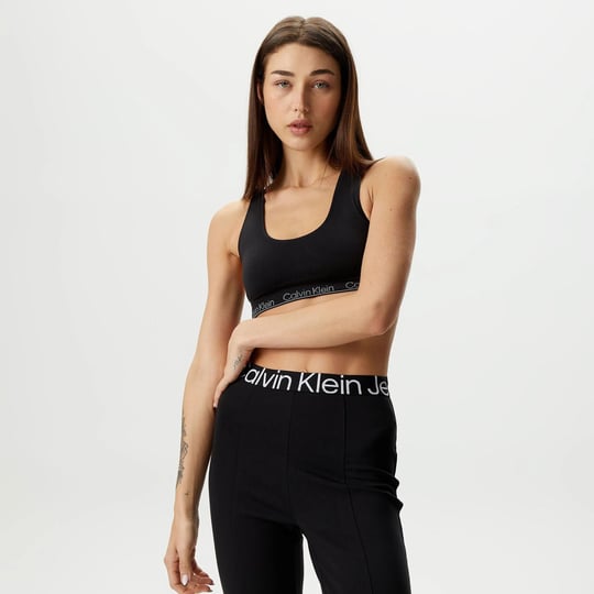 Calvin Klein Calvin Kleın Kadın Logo Detaylı Kalın Askılı Elastik Bantlı Siyah Büstiyer 000QF7317E-UB1