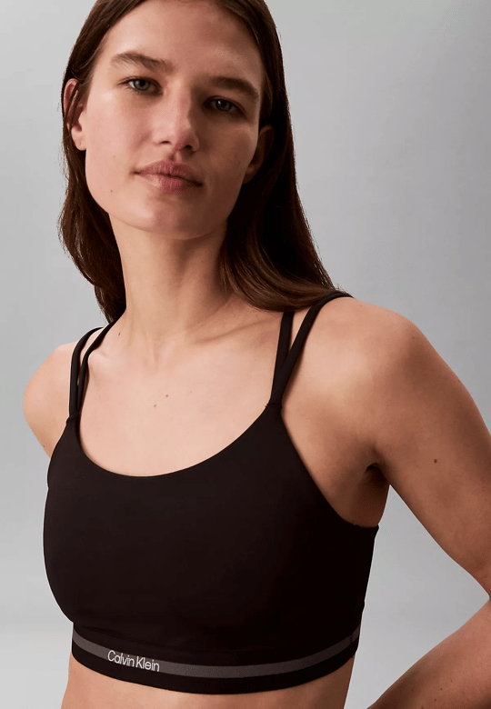 Calvin Klein Calvin Klein Kadın Logo Detaylı Elastik Bel Bantlı İnce İp Askılı Siyah Sporcu Sütyeni LVGWS6K345-UB1