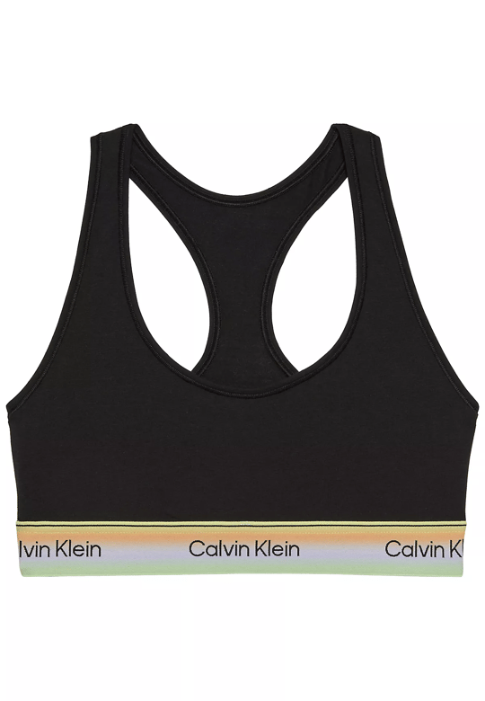 Calvin Klein Calvin Klein Kadın Logo Detaylı Elastik Bel Bantlı Pamuklu Siyah Bralet LV00QF8857-UB1