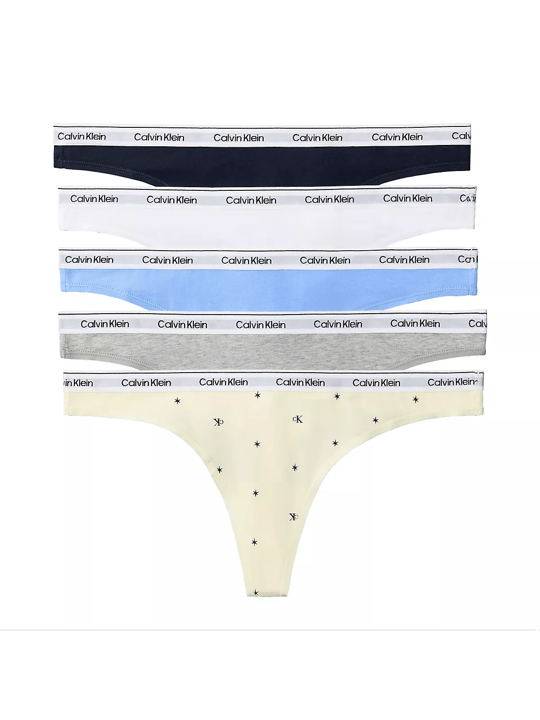 Calvin Klein Calvin Klein Kadın Logo İmzalı Elastik Bel Bantlı Pamuklu Beşli Paket Gri Külot LV00QD5221-3KW