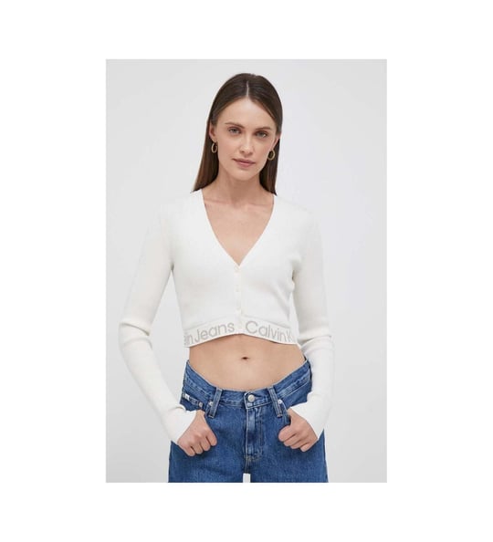 Calvin Klein Calvin Kleın Kadın Marka Logolu Uzun Kollu Rahat Bej Kazak J20J221961-YBI
