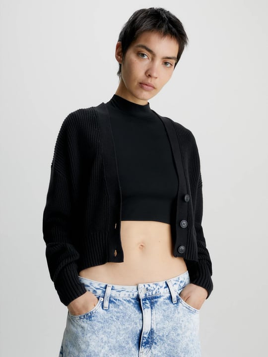Calvin Klein Calvin Kleın Kadın Marka Logolu Uzun Kollu Rahat Siyah1 Kazak J20J221973-BEH