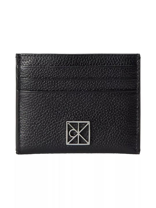 Calvin Klein Calvin Klein Kadın Metalik CK Logolu Hakiki Deri Siyah Kartlık LV04F1119G-UB1