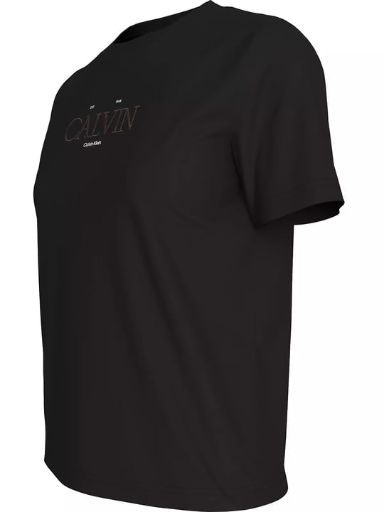 Calvin Klein Calvin Klein Kadın Normal Kalıp Logo Baskılı Pamuklu Kısa Kollu Siyah T-Shirt LV047G806G-UB1