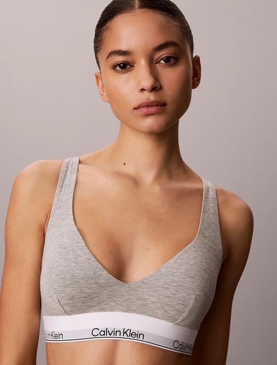 Calvin Klein Calvin Klein Kadın Pamuk Modal Balensiz Push Up Üçgen Kaplı Çıkarılabilir Dolgulu Gri Bralet LV00QF8990-P7A