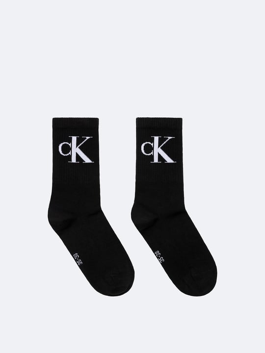 Calvin Klein Calvin Klein Kadın Pamuklu CK Logo Detaylı Uzun İkili Paket Siyah Çorap C701228811-001