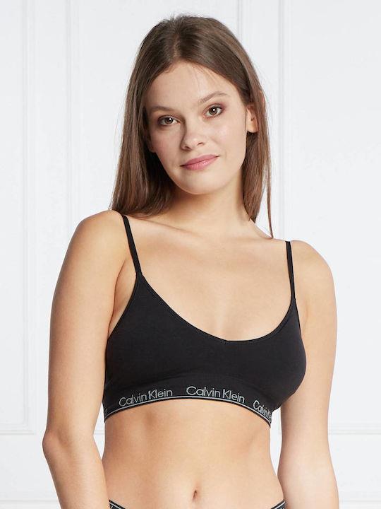 Calvin Klein Calvin Kleın Kadın Pamuklu Logo Detaylı İp Askılı Siyah Sütyen 000QF7093E-UB1