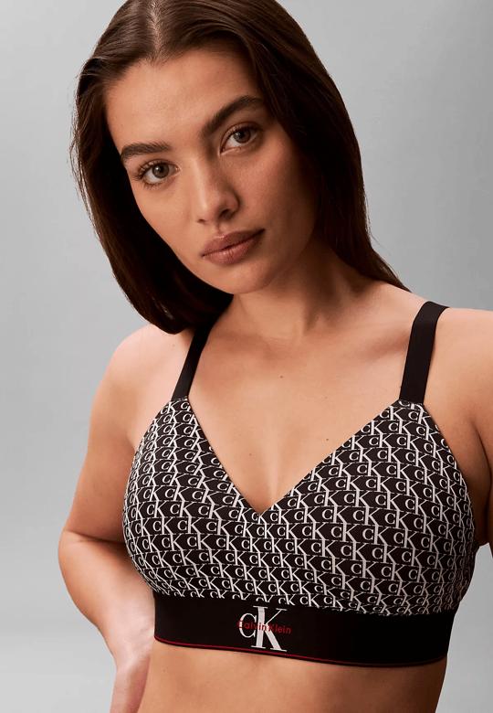 Calvin Klein Calvin Klein Kadın Pamuklu Elastik Logo Desenli Bel Bantlı Siyah Büstiyer LV00QF8877-2Y1