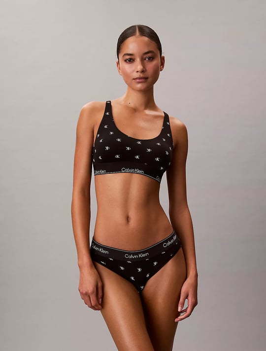 Calvin Klein Calvin Klein Kadın Pamuklu Logo Etiketli Elastik Bel Bantlı Siyah Sütyen LV00QF8503-PCS