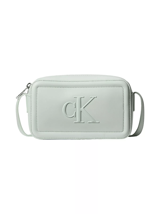 Calvin Klein Calvin Klein Kadın Parlak CK Logolu Fermuarlı Ayarlanabilir Omuz Askılı Gri Çanta LV04F3220G-U3L
