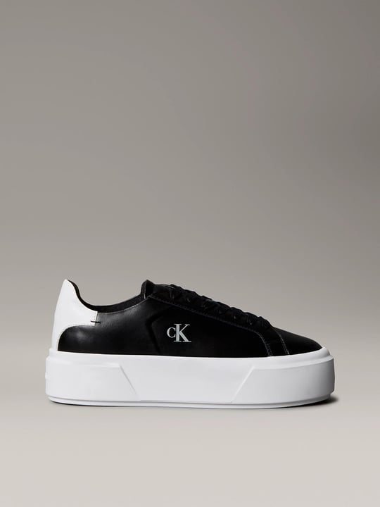 Calvin Klein Calvin Klein Kadın Platform Taban CK Logolu Deri Siyah Sneaker YW0YW01928-0GM
