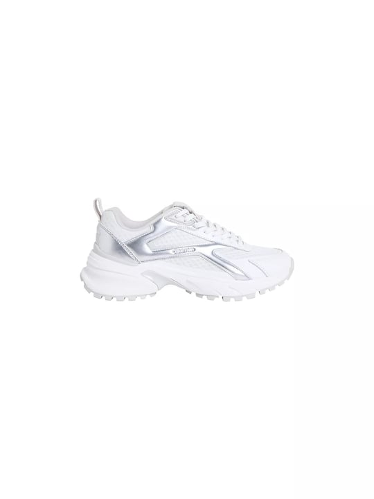 Calvin Klein Calvin Klein Kadın Yüksek ve Ortopedik Tabanlı File Detaylı Beyaz Sneaker HW0HW03140-05Y