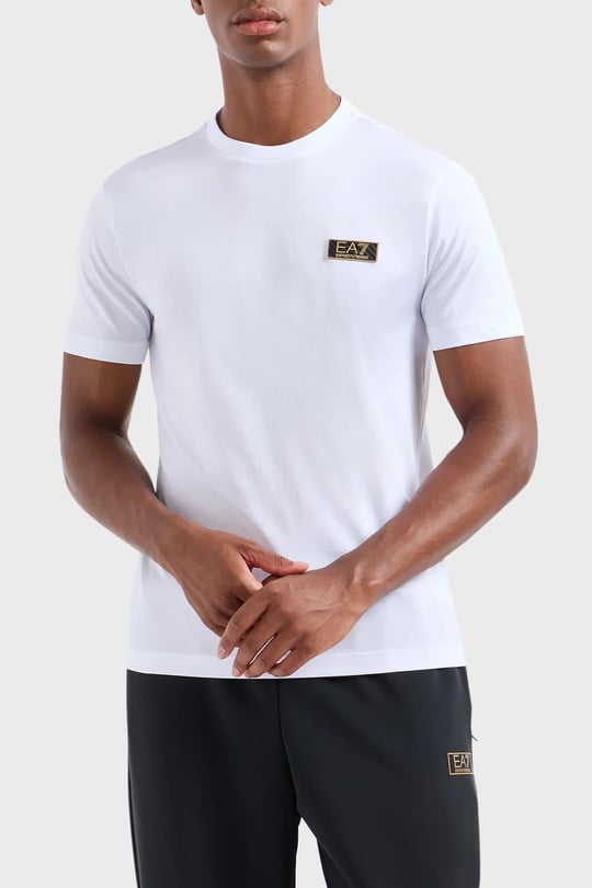 Ea7 Ea7 Erkek Marka Logolu Regular Fit Pamuklu Kısa Kol Beyaz T-Shirt 7M000021 AF10170-U0002