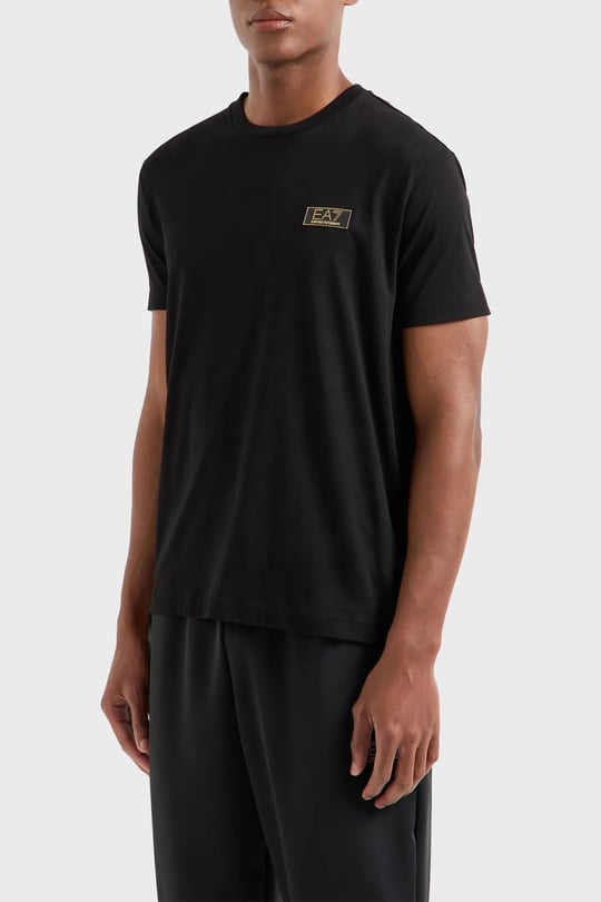 Ea7 Ea7 Erkek Marka Logolu Regular Fit Pamuklu Kısa Kol Siyah T-Shirt 7M000021 AF10170-UC001