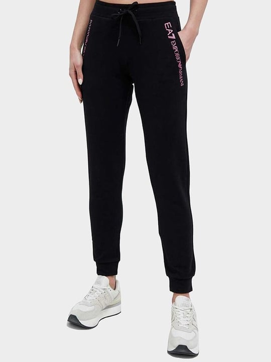 Ea7 Ea7 Kadın Beli Lastikli Uzun Boy Logo Detaylı Siyah Pantolon 3RTP65 TJCQZ-0216