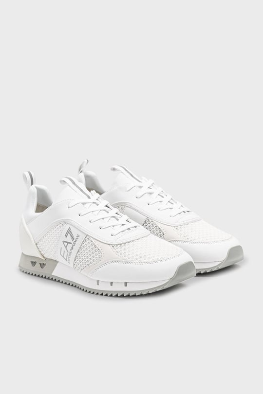 Ea7 Ea7 Unısex Fileli Şerit Logolu Bağıcıklı Beyaz Sneaker X8X027 XK050-00175