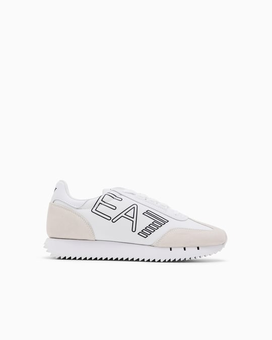 Ea7 Ea7 Unısex Marka Logolu Rahat Taban Bağıcıklı Beyaz-Siyah Sneaker X8X101 XK257-U426