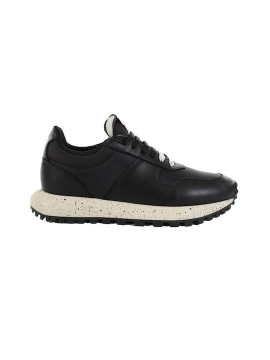 Emporio Armani Emporıo Armani Erkek %100 Deri Dokuma Kumaşlı Marka Logolu Siyah Sneaker X4X624 XN794-K001
