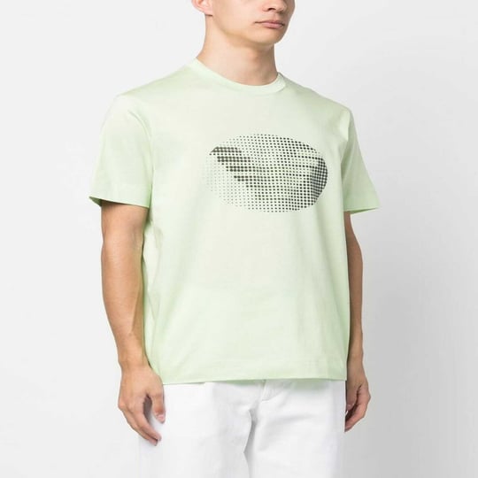 Emporio Armani Emporıo Armani Erkek %100 Pamuk Jersey Kumaş Marka Logolu Yeşil T-Shirt 3R1TU1 1JSAZ-0594