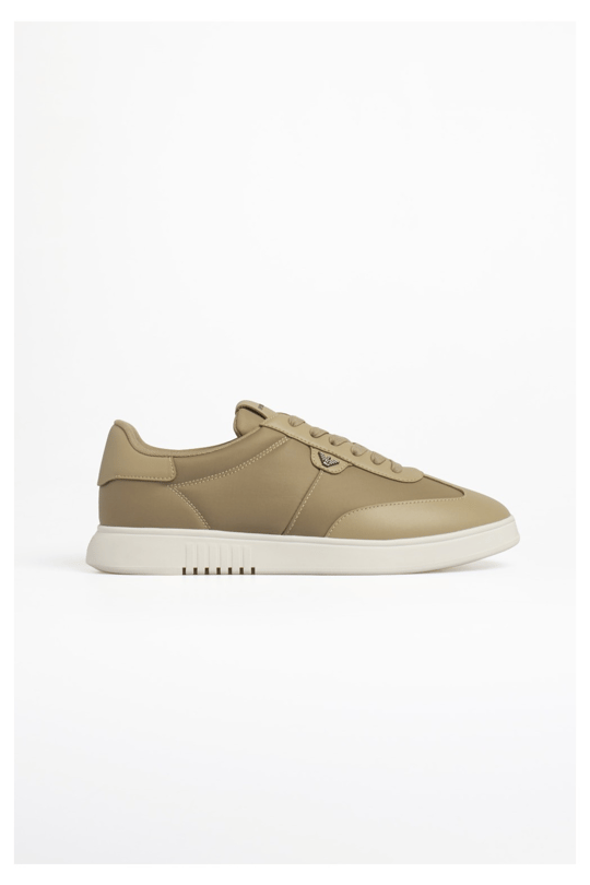 Emporio Armani Emporıo Armani Erkek Bağcıklı Bağlama Yuvarlak Burun Deri Rahat Taban Haki Sneaker EM003062 AF18210-U1072
