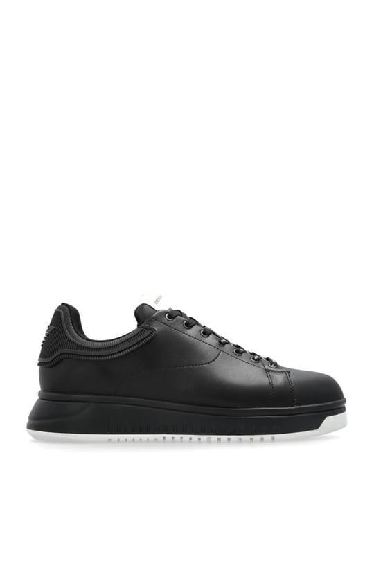 EMPORIO ARMANI Emporıo Armani Erkek Bağlamalı Orta Kalın Taban Deri Siyah2 Sneaker EM003663 AF18212-MC105
