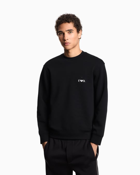 Emporio Armani Emporıo Armani Erkek Bisiklet Yaka Uzun Kol Pamuklu Regular Fit Siyah Sweatshirt EM002919 AF10013-UC001