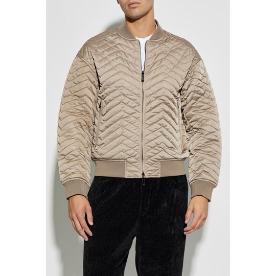 Emporio Armani Emporıo Armani Erkek Çift Taraflı Dik Yaka Arkası Marka Logolu Uzun Kollu Bej Mont 6D1B71 1NUAZ-0144