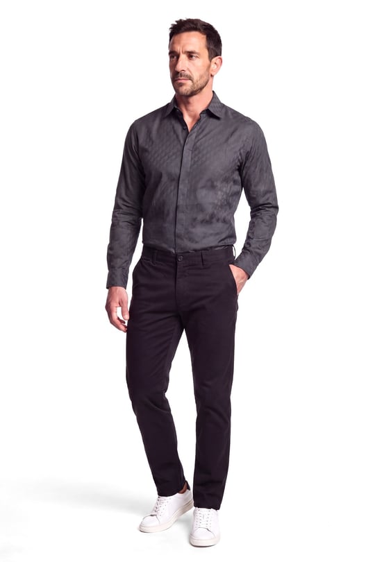 Emporio Armani Emporıo Armani Erkek Düğme Kapama Uzun Kol Çentikli Yaka Siyah Gömlek EM006704 AF18123-FB058