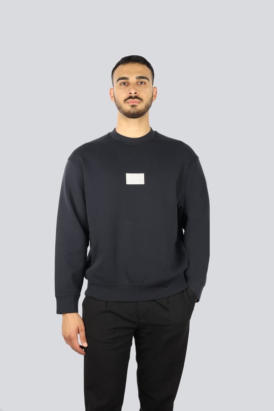 Emporio Armani Emporıo Armani Erkek Fermuarlı ve Kabartmalı Kartal Logolu Regular Fit Kapüşonlu Lacivert Sweatshirt EM001045 AF100131-UB118
