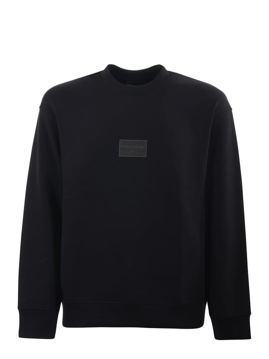 Emporio Armani Emporıo Armani Erkek Fermuarlı ve Kabartmalı Kartal Logolu Regular Fit Kapüşonlu Siyah Sweatshirt EM001045 AF100131-UC001