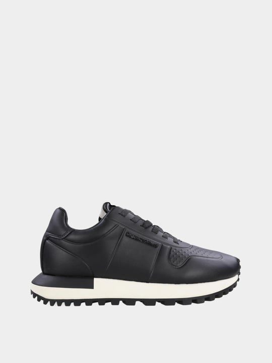 Emporio Armani Emporıo Armani Erkek Kaydırmaz Yüksek Rahat Taban Süet Siyah Sneaker EM003740 AF19726-MC005