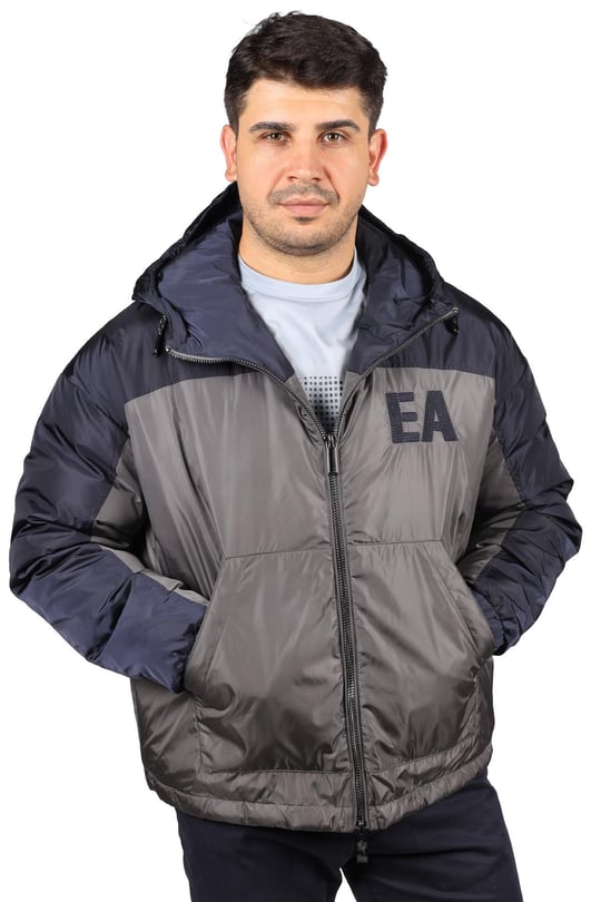 Emporio Armani Emporıo Armani Erkek Kapşonlu Logolu Fermuar Günlük Lacivert Mont 6L1BH8 1NQTZ-09F1