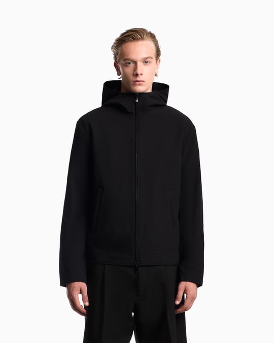 Emporio Armani Emporıo Armani Erkek Kuş ve Kaz Tüyü Dolgulu Normal Kesim Kapüşonlu Uzun Kollu Siyah Ceket EM006752 AF28011-UC001