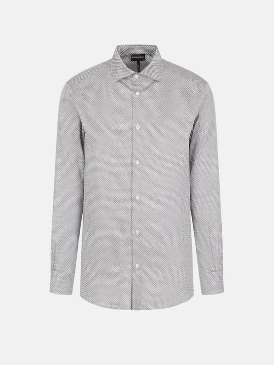 Emporio Armani Emporıo Armani Erkek Marka Logo Baskılı Gri Gömlek 3L1C86 1NPBZ-F131
