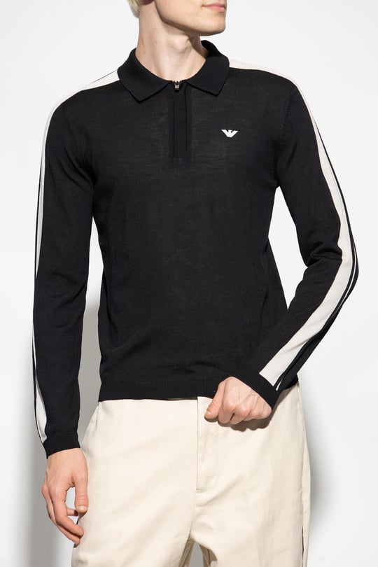 Emporio Armani Emporıo Armani Erkek Marka Logolu Uzun Kollu Rahat Siyah Kazak 6R1MU1 1MMHZ-0999