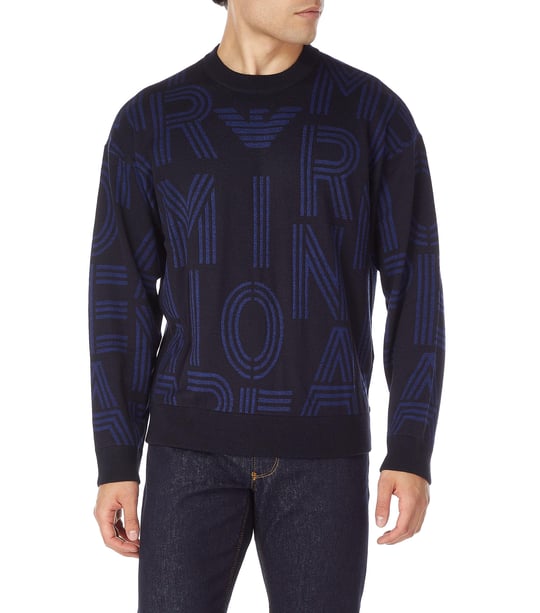Emporio Armani Emporıo Armani Erkek Marka Logo Detaylı Bisiklet Yaka Regular Fit Lacivert Kazak 6R1MXK 1MNKZ-F956