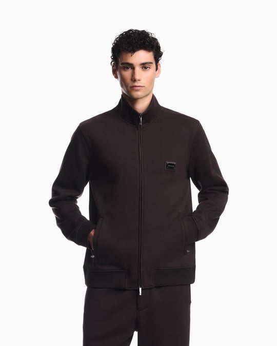 Emporio Armani Emporıo Armani Erkek Normal Kesim Fermuarlı Dik Yakalı Metal Plaka Logolu Uzun Kollu Siyah Ceket EM006821 AF17545-U6030