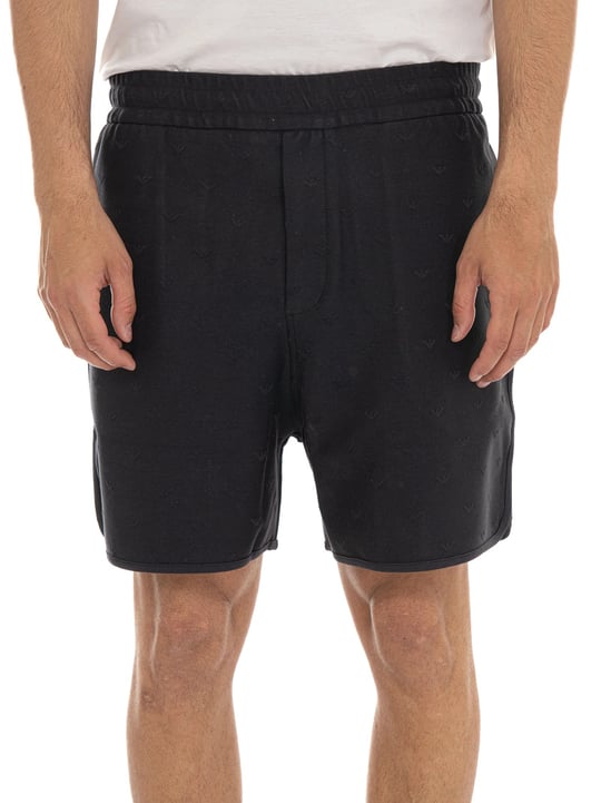 Emporio Armani Emporıo Armani Erkek Regular Fit Pamuklu Mikro Kartal Desenli Beli Lastikli Lacivert Şort EM004865 AF13700-FB469