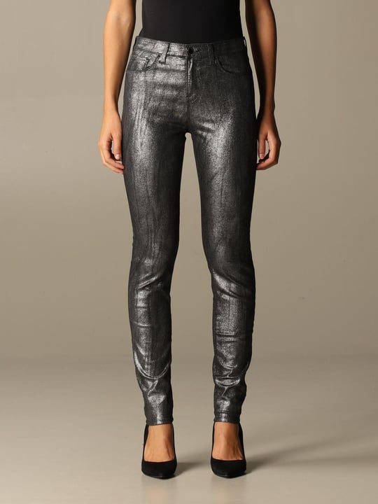 Emporio Armani Emporıo Armani Kadın Pamuklu Parıltılı Skinny Fit Normal Belli Gri Pantolon 6H2J20 2DB2Z-662