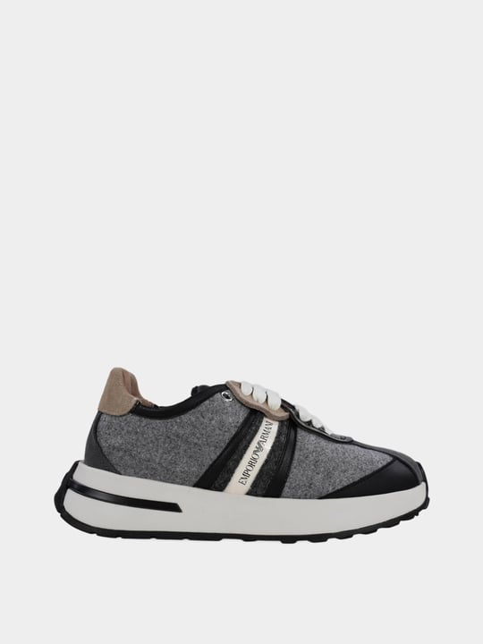 Emporio Armani Emporıo Armani Kadın Rahat Taban Kontrast Detaylı Gri Sneaker EW003060 AF19772-M8242