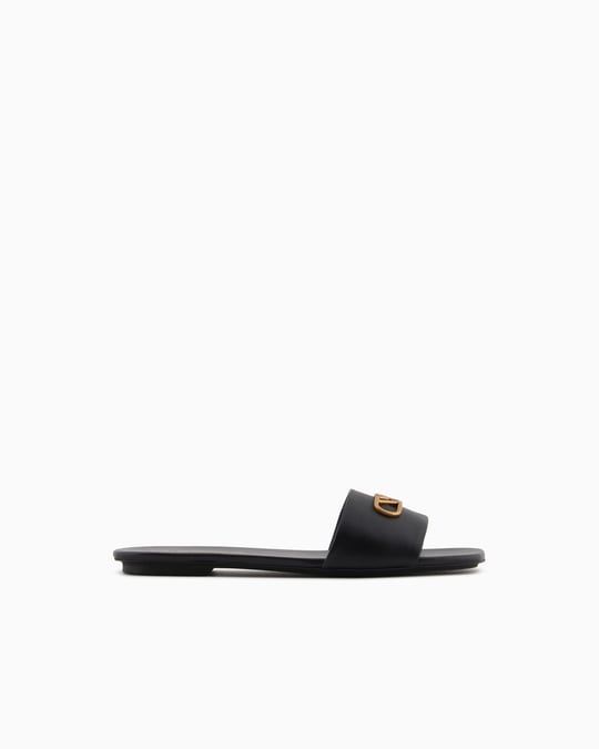 EMPORIO ARMANI Emporıo Armani Kadın Tek Kalın Bantlı Düz İnce Taban Siyah Terlik X3P846 XF271-00002
