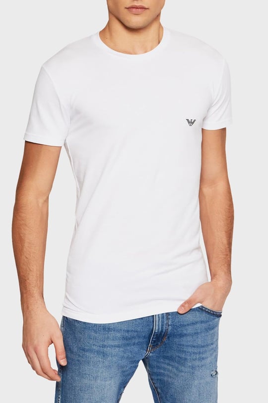 Emporio Armani Emporıo Body Erkek %100 Pamuklu Logo Detaylı Bisiklet Yaka Kısa Kollu Beyaz T-Shirt 111035 1P725-BEYAZ