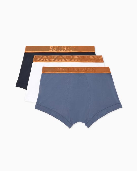 EMPORIO ARMANI Emporıo Body Erkek Beli Lastikli Pamuklu Slim Fit 3'lü Beyaz Boxer EM000259 AF10780-M0078