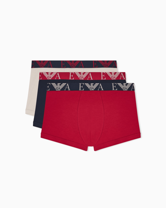Emporio Armani Emporıo Body Erkek Elastik Bel Bantlı Esnek Pamuklu Üçlü Paket Kırmızı Boxer EM000259 AF20668-M1189