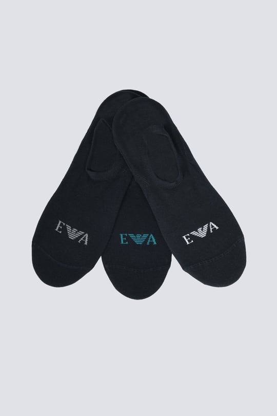Emporio Armani Emporıo Body Erkek Logo Detaylı Nefes Alabilen Pamuklu Üçlü Paket Kısa Lacivert Çorap EM000548 AF26377-MB153