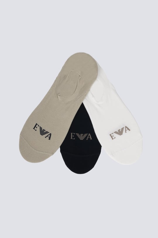 Emporio Armani Emporıo Body Erkek Logo Detaylı Nefes Alabilen Pamuklu Üçlü Paket Kısa Çok Renkli Çorap EM000548 AF26377-MB693