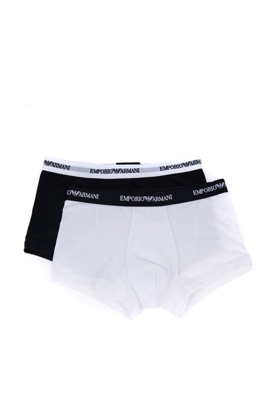 Emporio Armani Emporıo Body Erkek Pamuklu Logolu Lastikli Normal Bel Siyah-Beyaz Boxer CC717 111210-410
