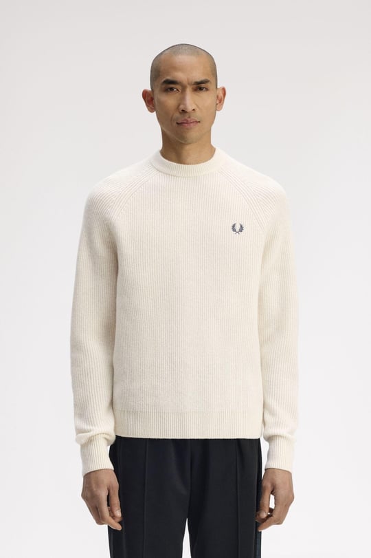 Fred Perry Fred Perry Erkek Bisiklet Yaka Uzun Kol Pamuklu Regular Fit Beyaz Hırka K1548-560